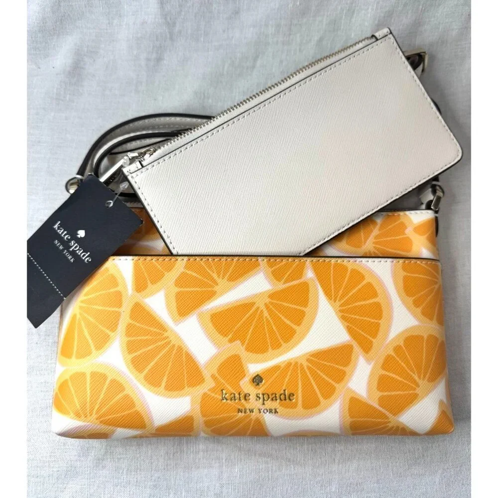 Kate‎ Spade Sadie Orange slice crossbody/pouch set NWT